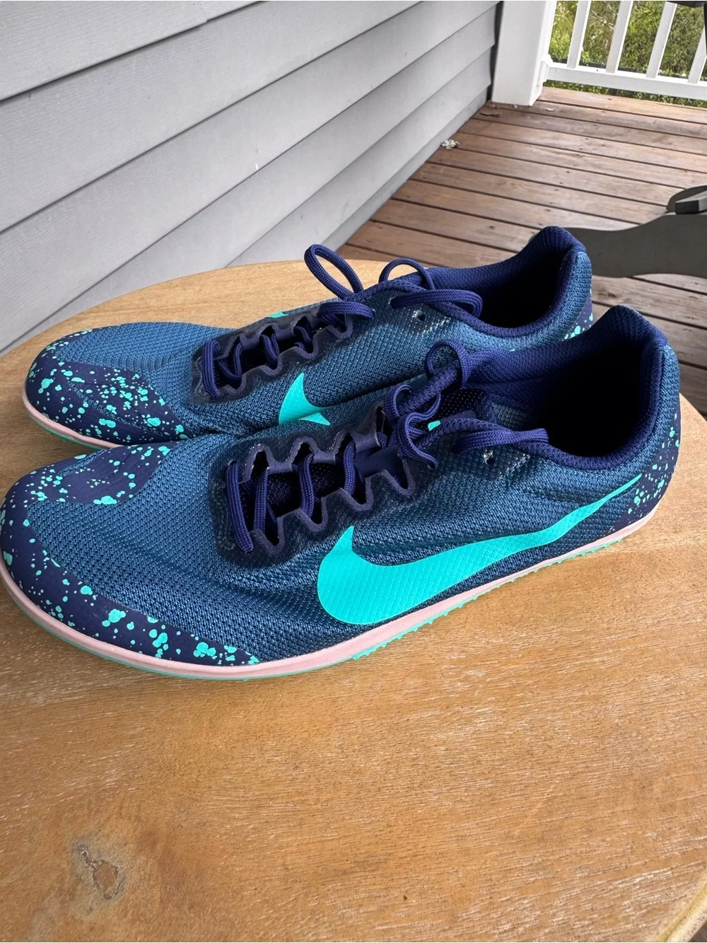 Nike Zoom Rival D Distance Track Spikes Blue Teal Men’s Size 9.5 907566-401
